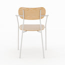 Lot de 2 chaises Marine en tissu beige et placage en bois clair