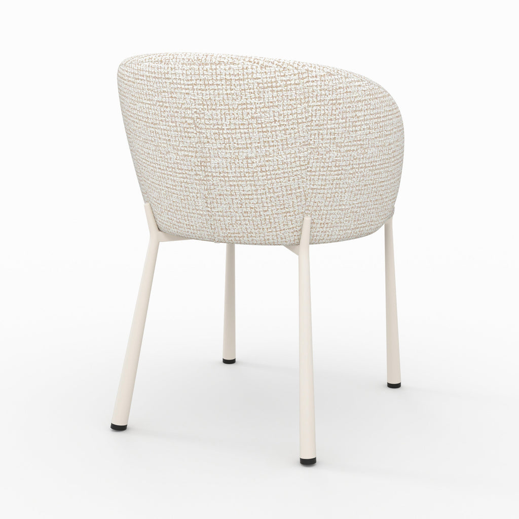 Danaë - Silla de tela texturizada color crudo jaspeado