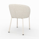 Chaise Danaë en tissu texturé écru chiné