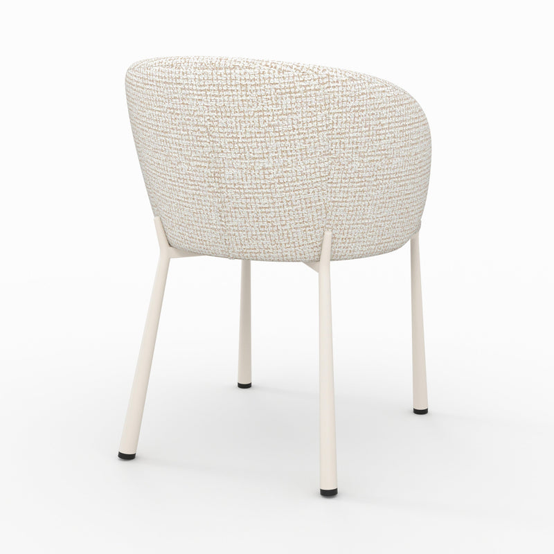 Chaise Danaë en tissu texturé écru chiné