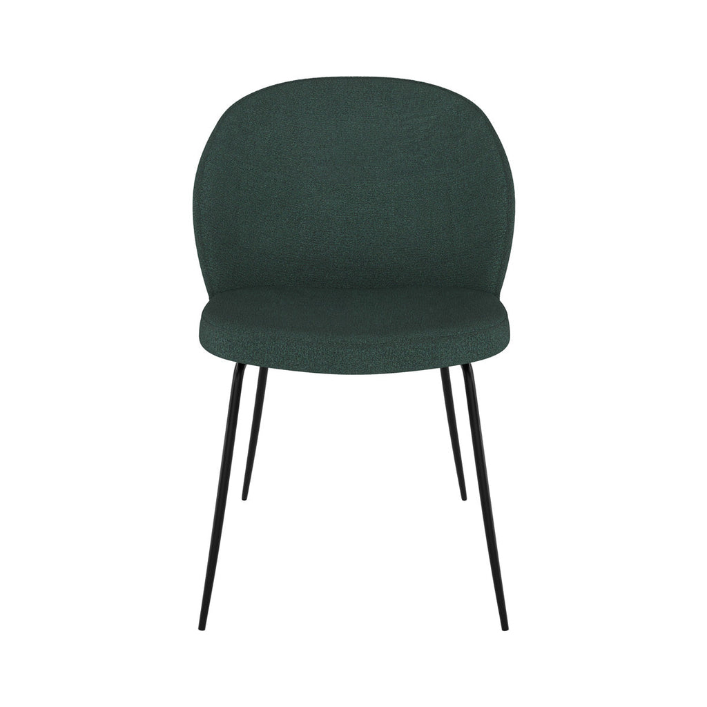 Groom - Lot De 2 Chaises Vertes En Tissu Bouclette Et Pieds En Métal
