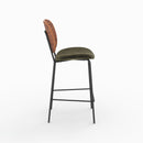 Chaise pour îlot central Simone 65,5 cm en velours vert kaki (lot de 2)
