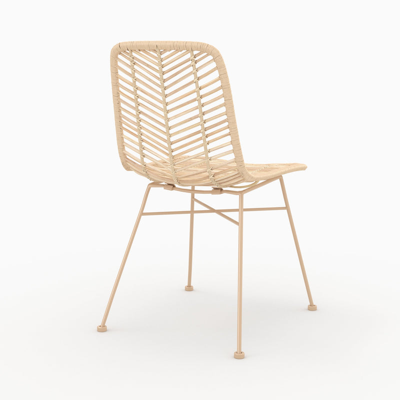 Chaise Tamara en rotin naturel pieds beiges (lot de 2)