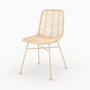 Chaise Tamara en rotin naturel pieds beiges (lot de 2)