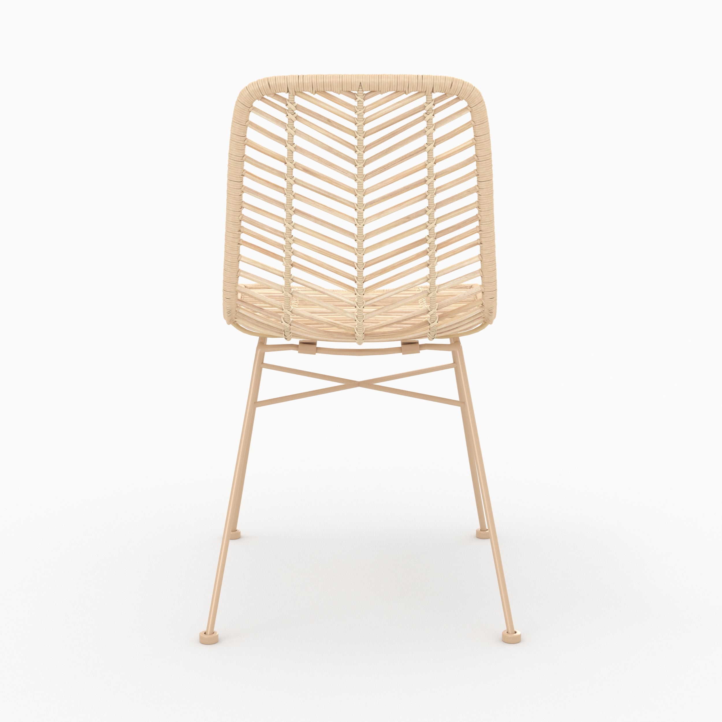 Tamara - Lot De 2 Chaises En Rotin Naturel Et Pieds Beiges
