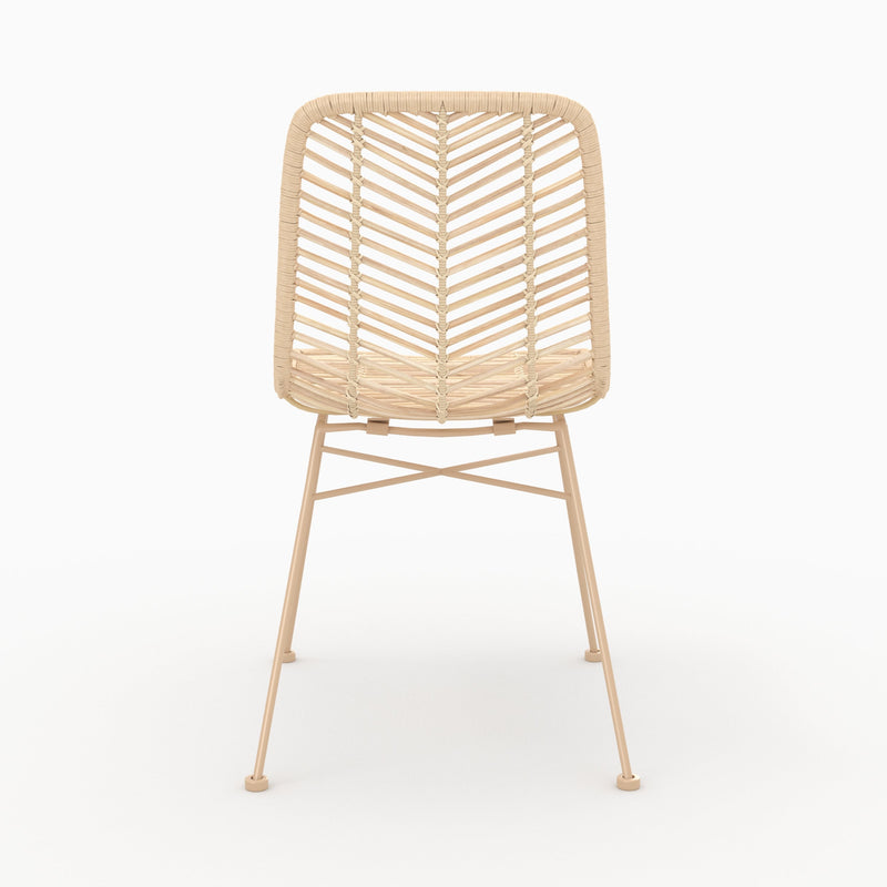 Chaise Tamara en rotin naturel pieds beiges (lot de 2)