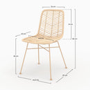 Chaise Tamara en rotin naturel pieds beiges (lot de 2)