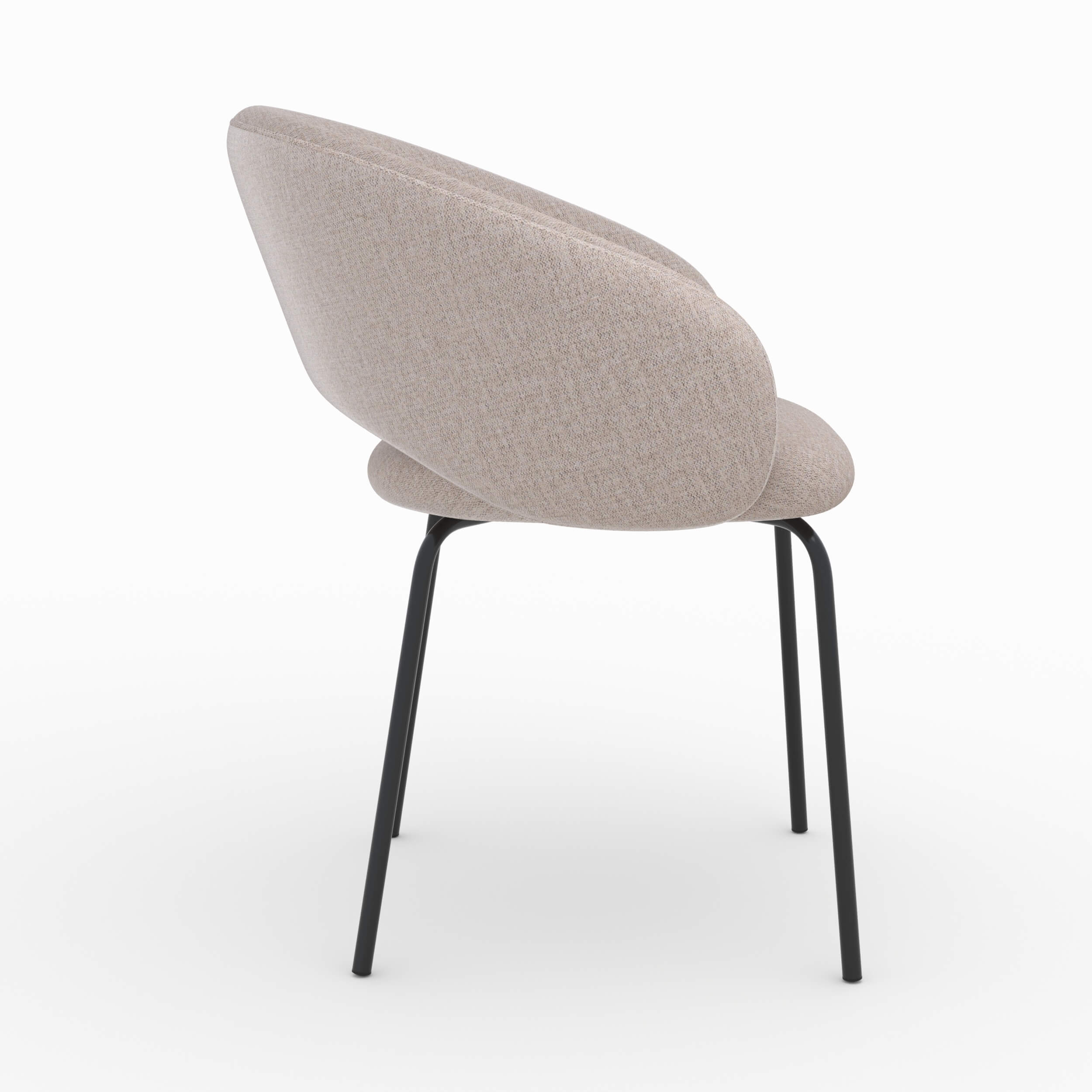 Milly - Silla De Tela Beige Jaspeado Y Patas Negras