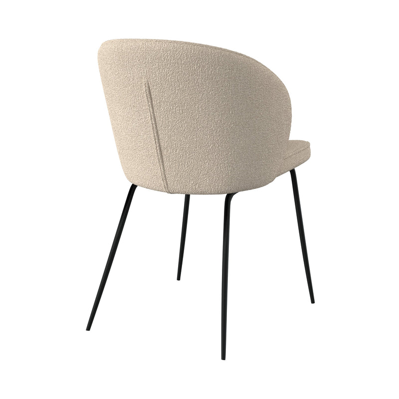 Chaise Groom beige en tissu bouclette (lot de 2)