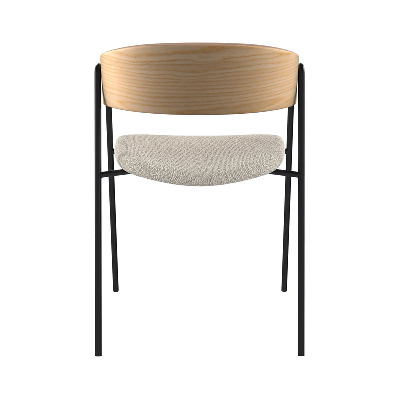 Chaise Esmée en tissu bouclé blanc (lot de 2)