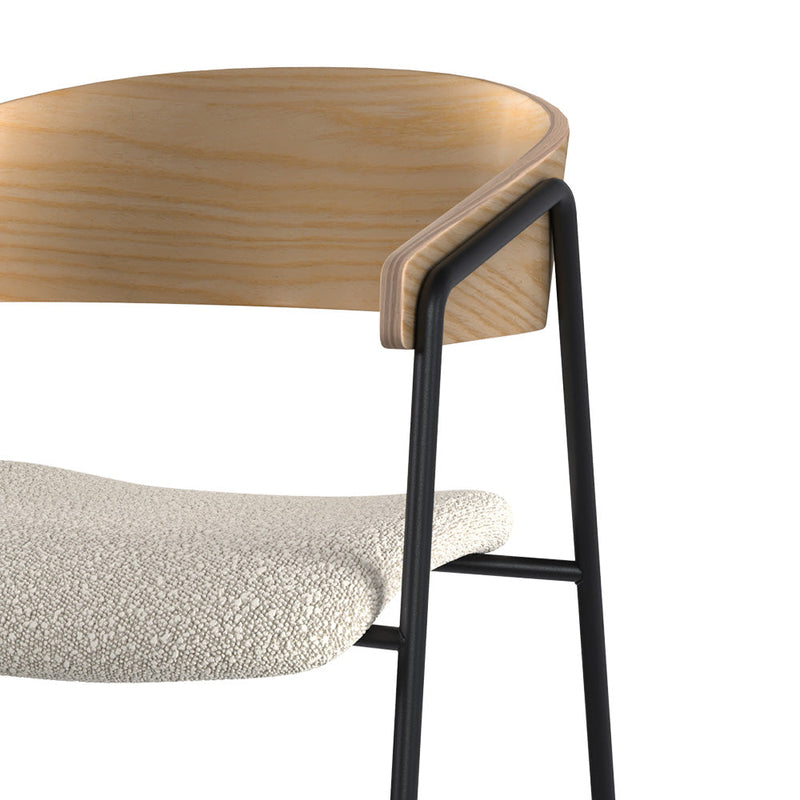 Chaise Esmée en tissu bouclé blanc (lot de 2)
