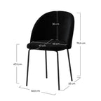 Karl - Lot De 2 Chaises En Tissu Bouclette Noir