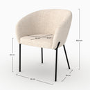 Chaise Andy en tissu blanc chiné