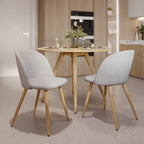 Cozy - Set of 2 Chairs in Light Taupe Heather Fabric and Metal Legs