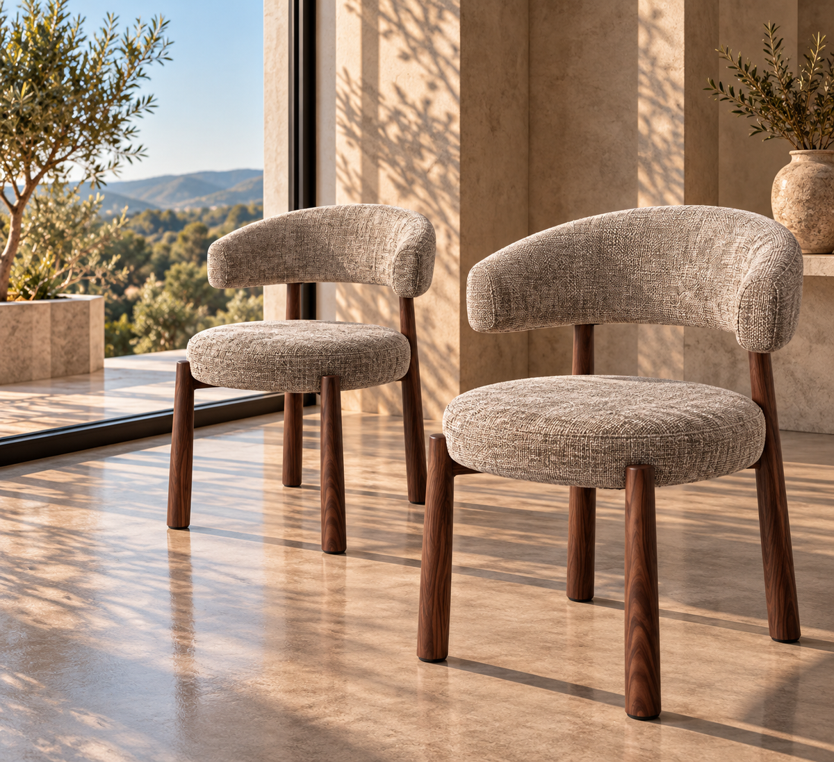 Ozza - Chaise dossier arrondi - Tissu
