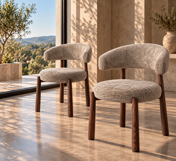 Ozza - Curved backrest chair - Fabric