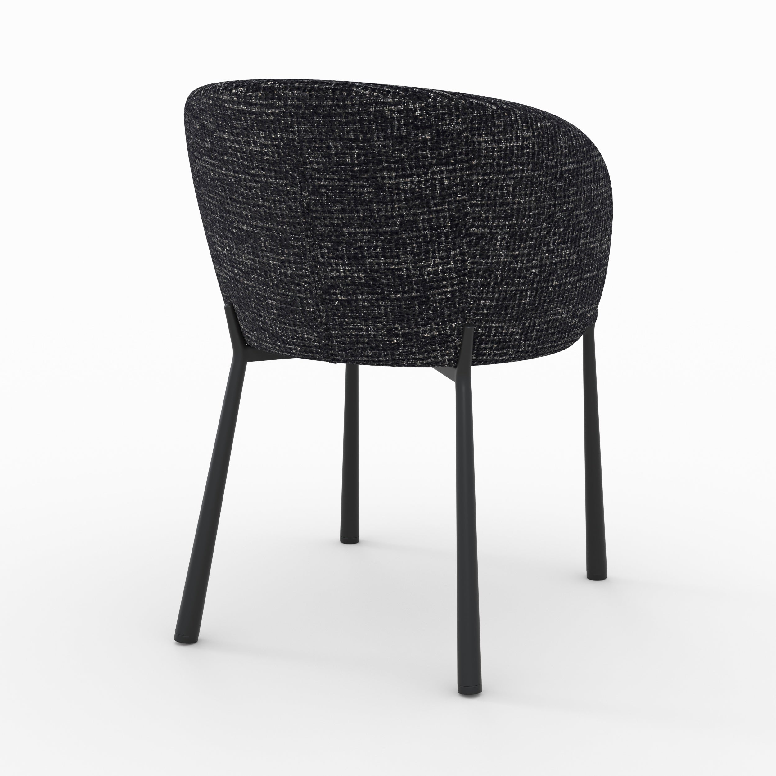 Danaë - Black Textured Fabric Chair