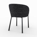 Chaise Danaë en tissu texturé noir
