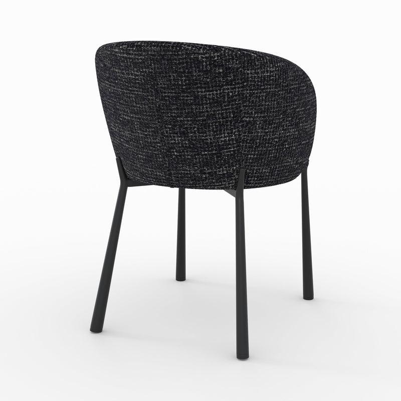 Chaise Danaë en tissu texturé noir