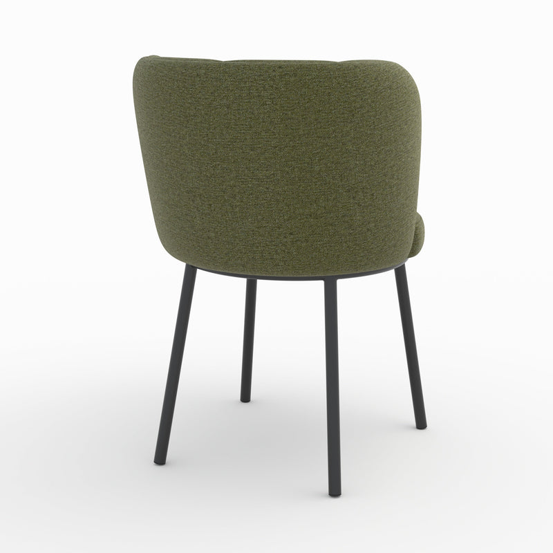 Chaise Aby en tissu vert chiné