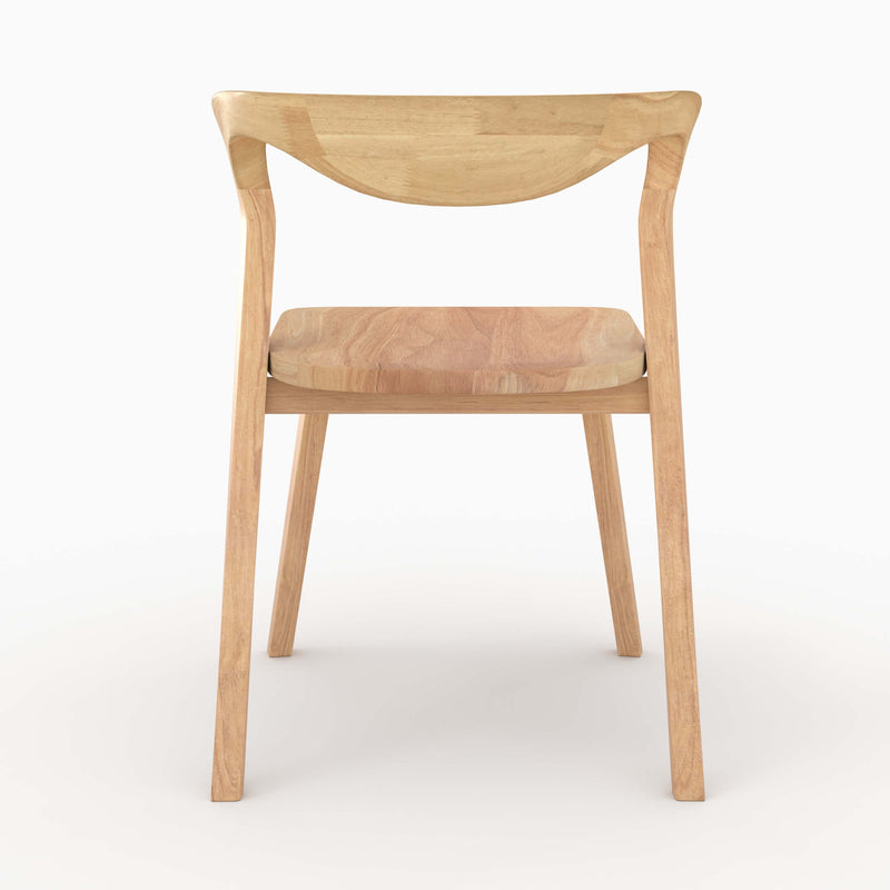 chaise vega en bois clair dossier asymetrique