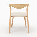 chaise vega en bois d hevea clair tissu boucle creme