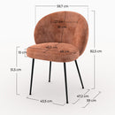Chaise Bloomy en velours chenillé terracotta et métal noir