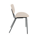 chaise verger en tissu beige et pieds en m_tal noir