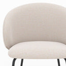 Chaise Victoria en tissu beige et pieds en métal noir (lot de 2)