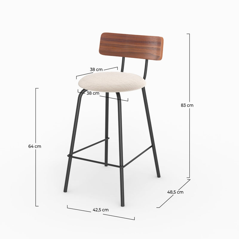 Set of 2 Alize Bar Stools - Beige