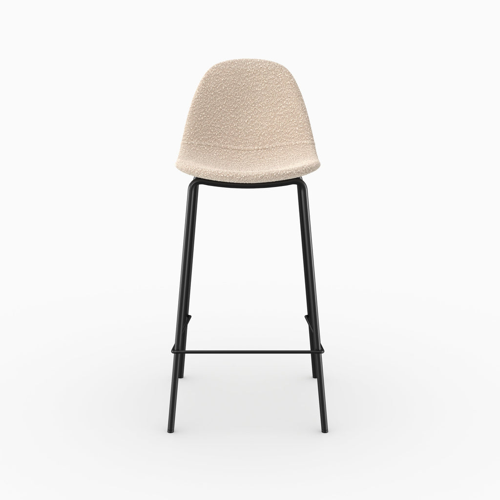 Henrik - Juego de 2 sillas tipo isla central en tela Bouclette beige