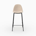 Henrik - Juego de 2 sillas tipo isla central en tela Bouclette beige