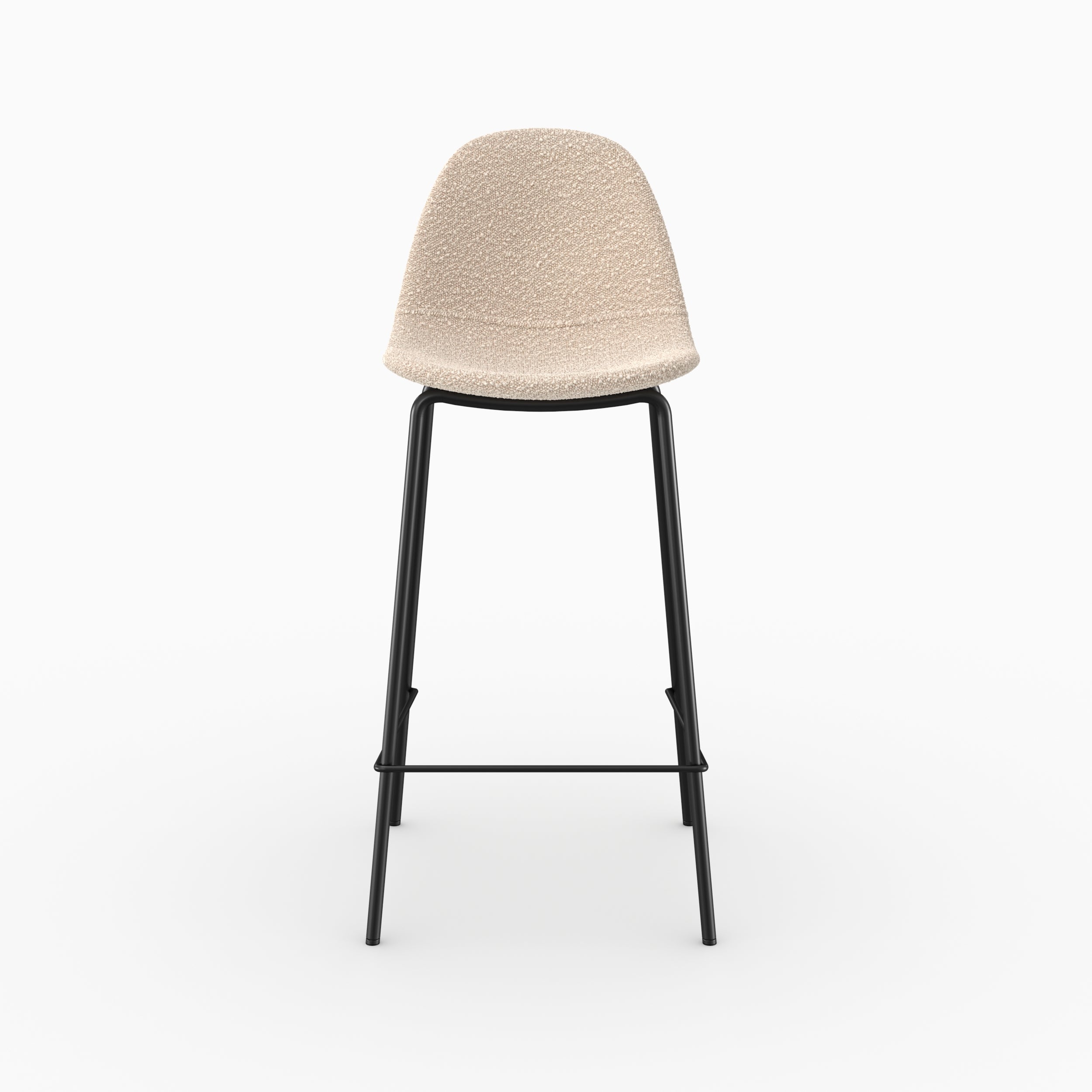 Henrik - Juego de 2 sillas tipo isla central en tela Bouclette beige