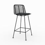 Tamara - Lot De 2 Chaises Pour Îlot Central En Rotin Noir