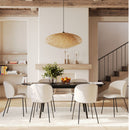 Lot de 2 chaises Bulle en tissu doux blanc, pieds métal noir