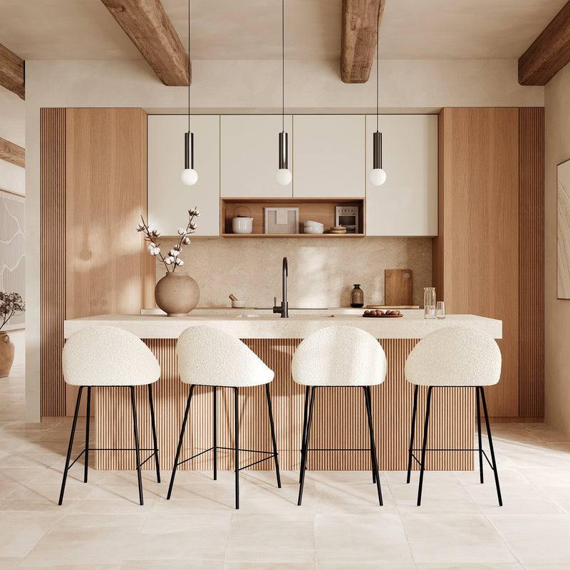Misty Bar Stool - White Wool