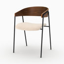 Lot de 2 chaises Esmée en velours blanc cassé et bois de noyer