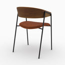 Lot de 2 chaises Esmée en velours terracotta et bois de noyer