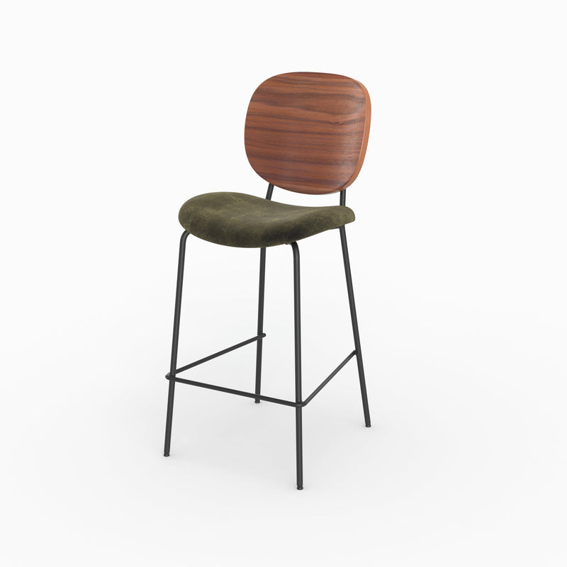 Chaise pour îlot central Simone 65,5 cm en velours vert kaki (lot de 2)