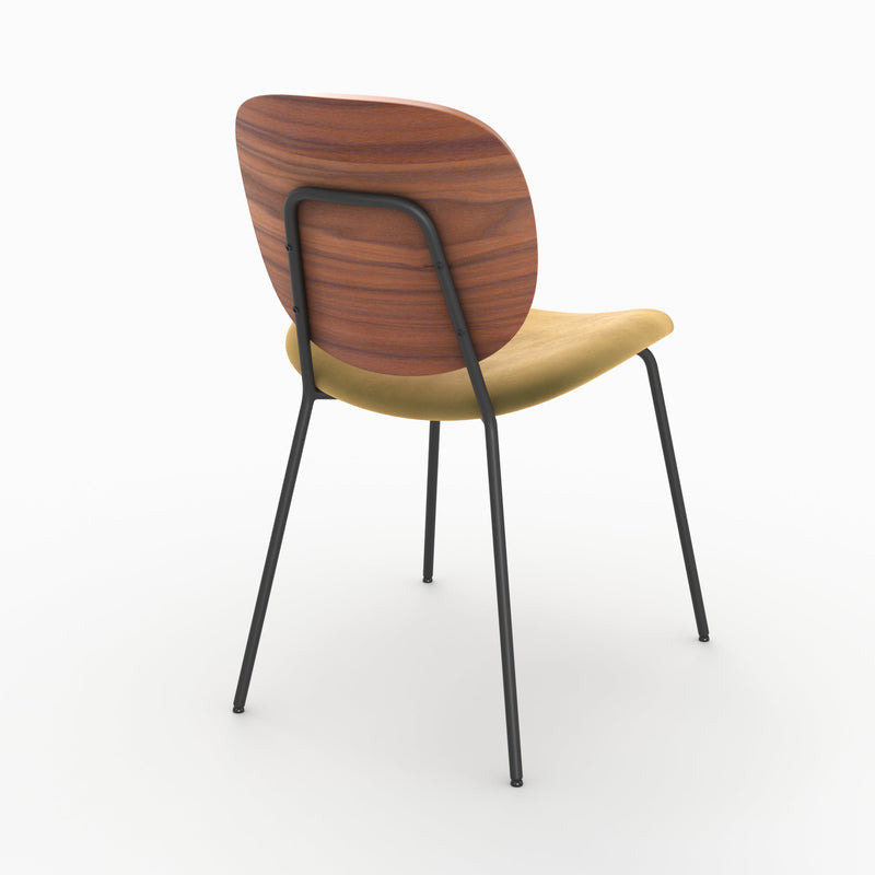 Chaise Simone en velours jaune moutarde (lot de 2)