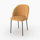 Lot de 2 chaises Karl en tissu texturé jaune moutarde