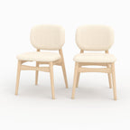 Paulette - Set of 2 Chairs in Beige Bouclé Fabric