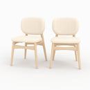 Lot de 2 chaises Paulette en tissu bouclé beige