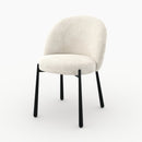 Lot de 2 chaises Pulpy en velours chenillé écru et métal noir