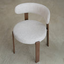 Lot de 2 chaises Aura en tissu texturé greige, pieds en métal effet bois