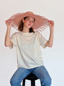 Aurora Straw Hat - Natural & Fuschia