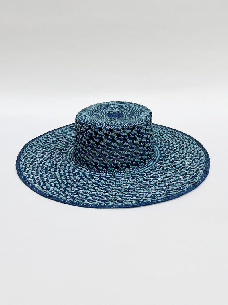 Carlota Straw Hat - Babyblue/Navyblue