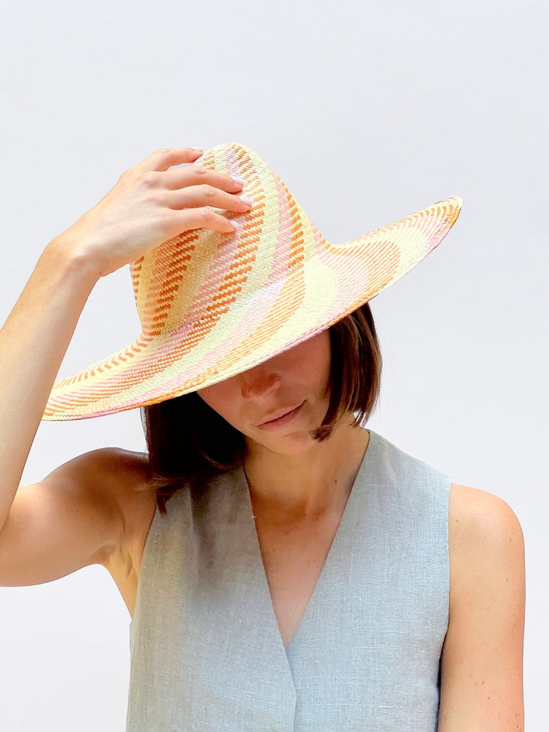 Ema Straw Hat - Baby Pink Terra