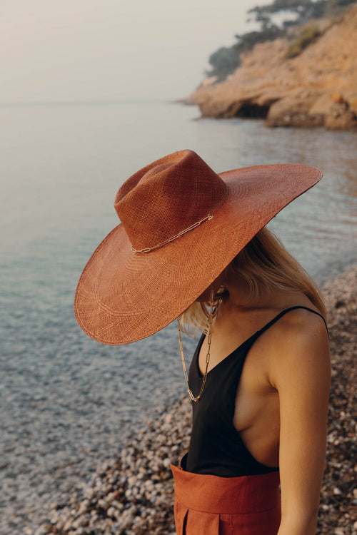 Chapeau Paille Livy Xl - Terracotta