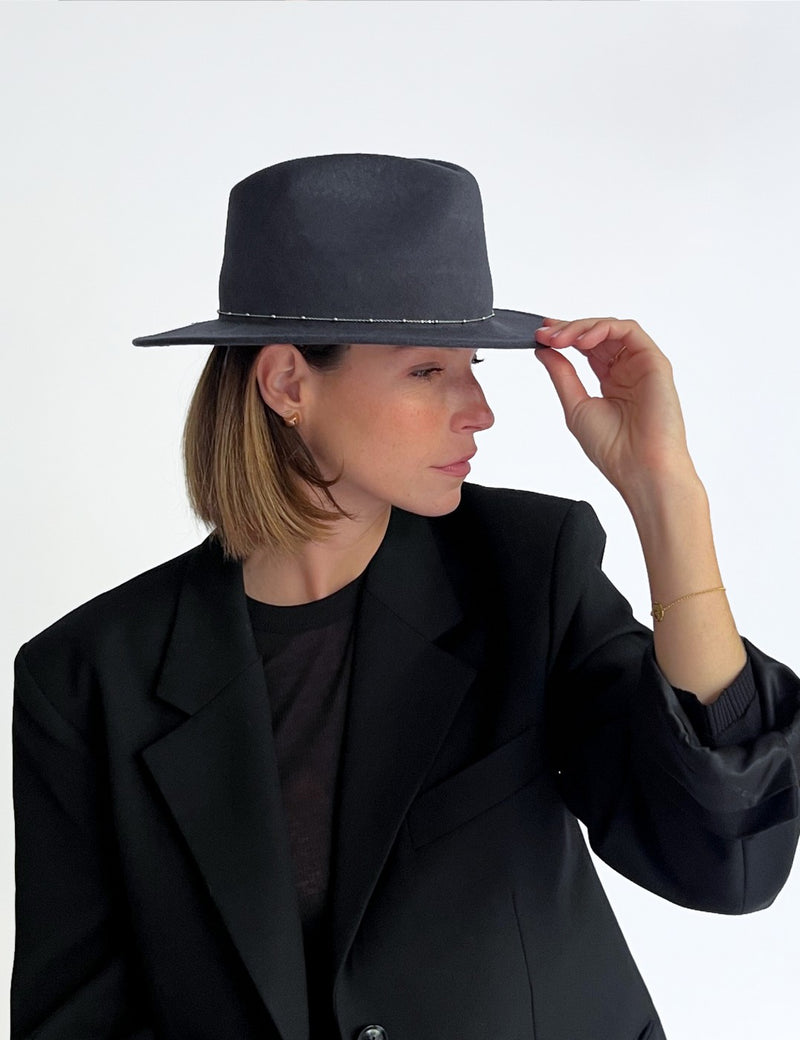 Sombrero de Fieltro Noe Plata - Antracita